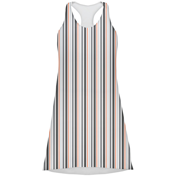 Custom Gray Stripes Racerback Dress - X Large