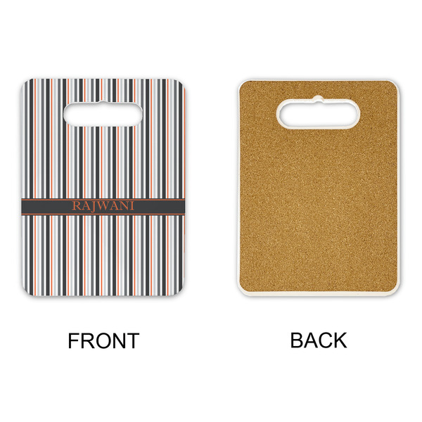 Gray Stripes Rectangle Trivet with Handle - APPROVAL