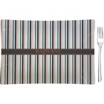 Gray Stripes Rectangular Glass Appetizer / Dessert Plate - Single or Set (Personalized)