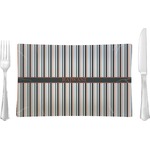 Gray Stripes Glass Rectangular Lunch / Dinner Plate (Personalized)