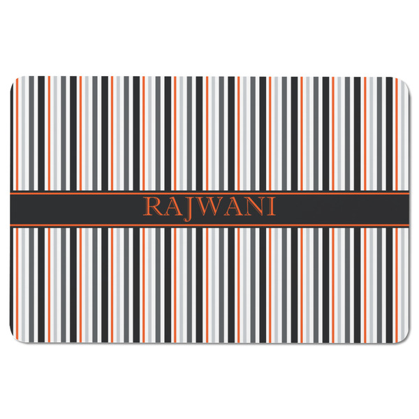 Gray Stripes Rectangular Fridge Magnet - FRONT