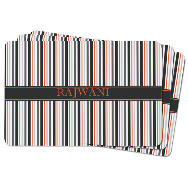 Gray Stripes Rectangular Fridge Magnet - THREE