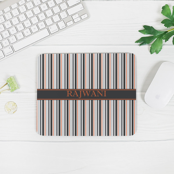 Gray Stripes Rectangular Mouse Pad - LIFESTYLE 2