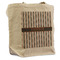 Gray Stripes Reusable Cotton Grocery Bag - Front View