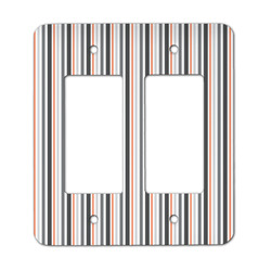 Gray Stripes Rocker Style Light Switch Cover - Two Switch (Personalized)