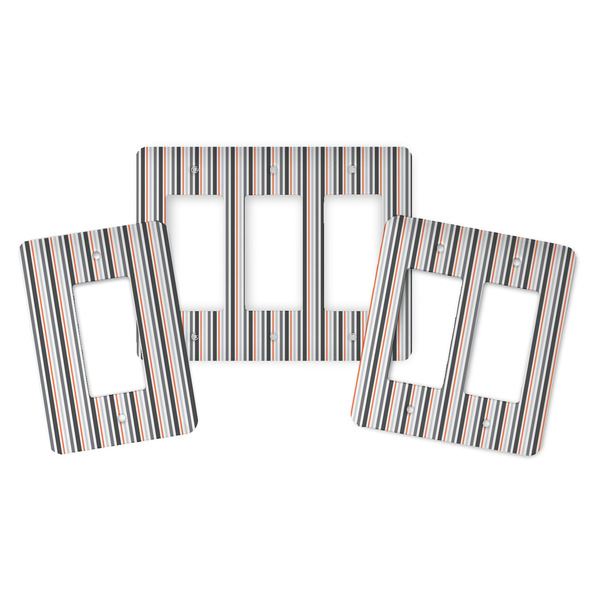 Gray Stripes Rocker Light Switch Covers - Parent - ALL VARIATIONS