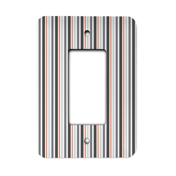 Custom Gray Stripes Rocker Style Light Switch Cover - Single Switch