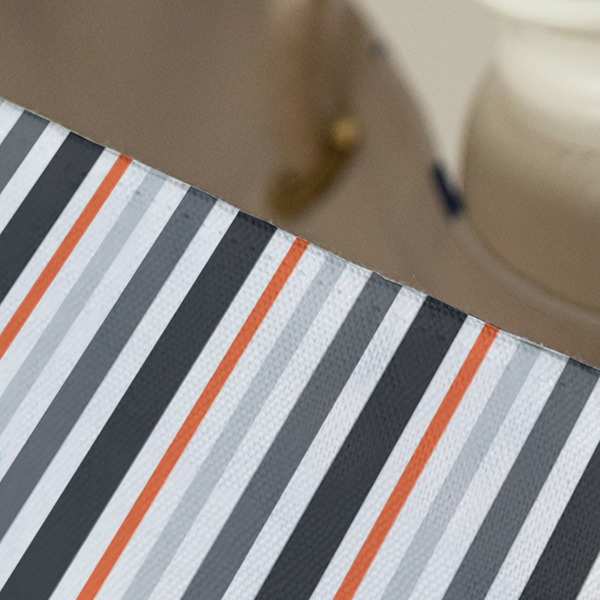 Gray Stripes Large Rope Tote - Close Up View