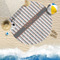 Gray Stripes Round Beach Towel Lifestyle