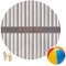 Gray Stripes Round Beach Towel (Personalized)