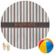 Gray Stripes Round Beach Towel (Personalized)