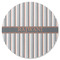 Gray Stripes Round Rubber Backed Coaster (Personalized)