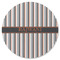 Gray Stripes Round Rubber Backed Coaster (Personalized)