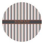 Gray Stripes Round Decal - Medium (Personalized)
