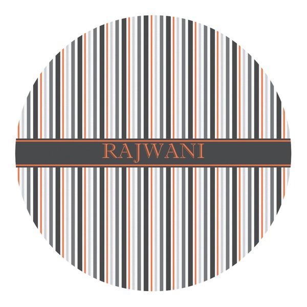Custom Gray Stripes Round Decal (Personalized)