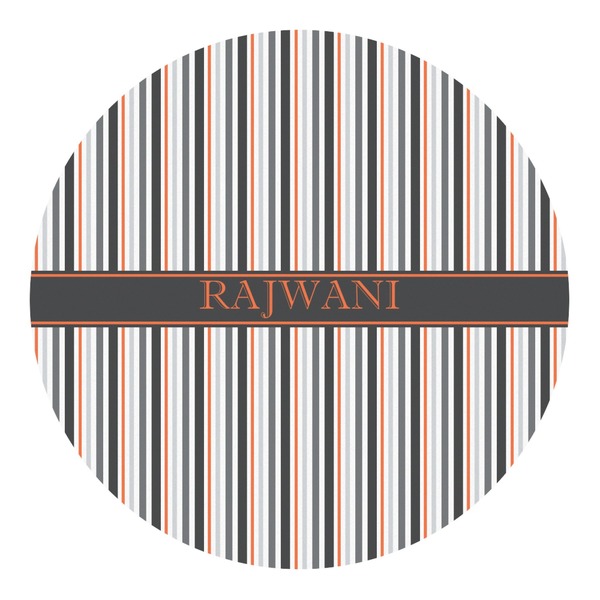 Custom Gray Stripes Round Decal (Personalized)