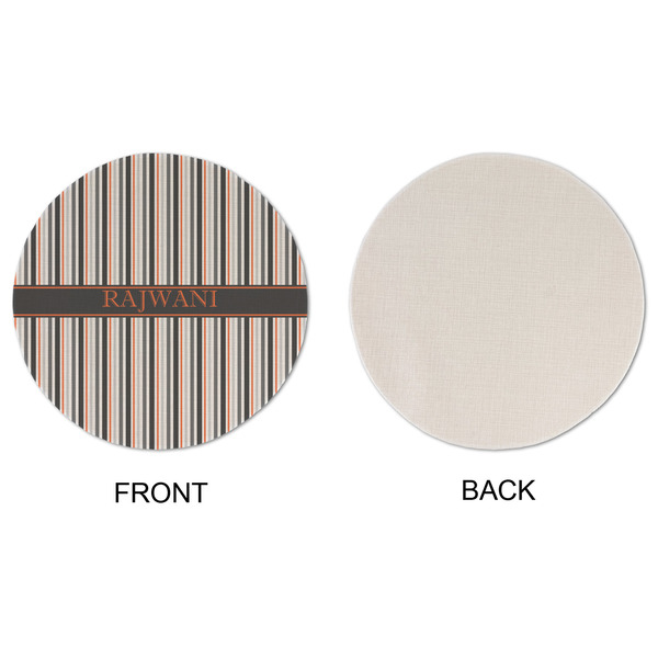 Gray Stripes Round Linen Placemats - APPROVAL (single sided)