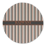 Gray Stripes Round Linen Placemat (Personalized)