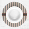 Gray Stripes Round Linen Placemats - LIFESTYLE (single)