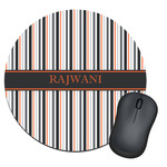 Gray Stripes Round Mouse Pad (Personalized)