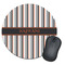 Gray Stripes Round Mouse Pad