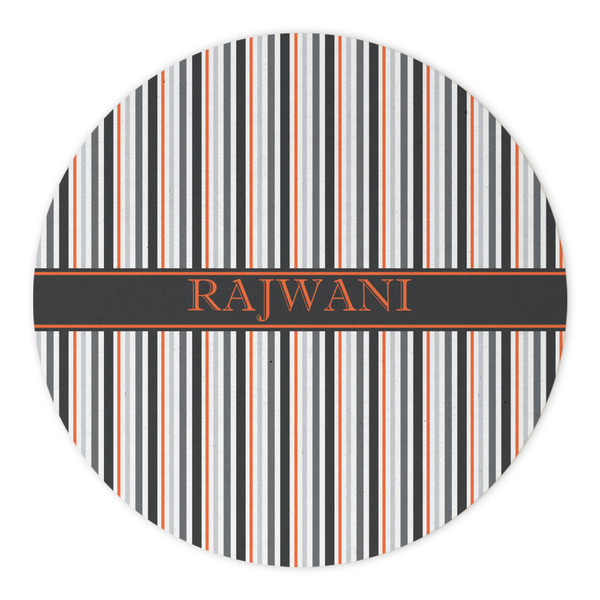 Gray Stripes Round Paper Coaster - Approval