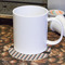 Gray Stripes Round Paper Coaster - With Mug