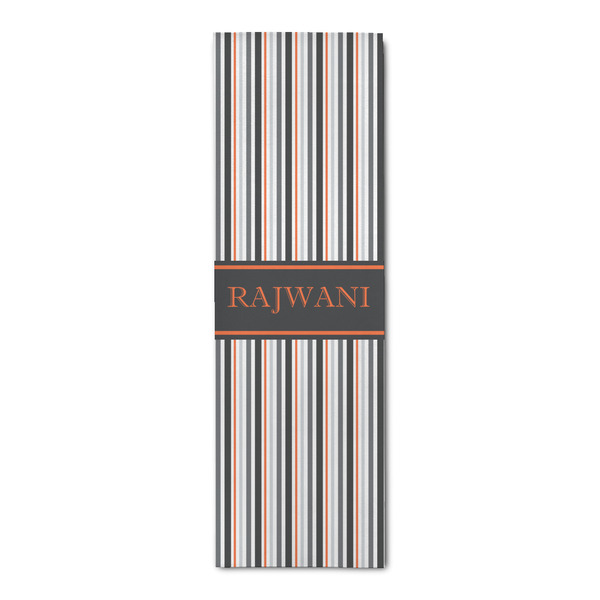 Custom Gray Stripes Runner Rug - 2.5'x8' w/ Name or Text