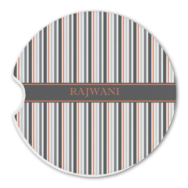 Gray Stripes Sandstone Car Coaster - Single