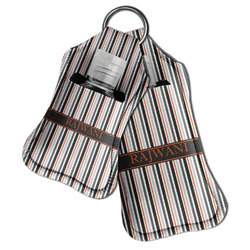 Gray Stripes Hand Sanitizer & Keychain Holder (Personalized)
