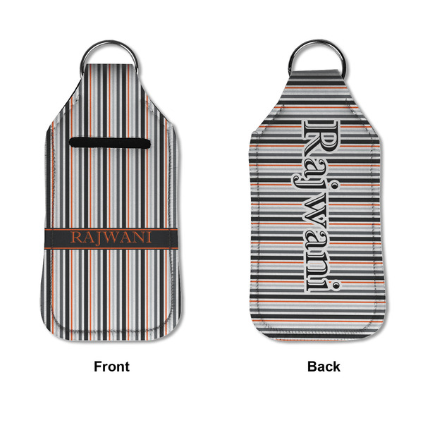Gray Stripes Sanitizer Holder Keychain - Large APPROVAL (Flat)