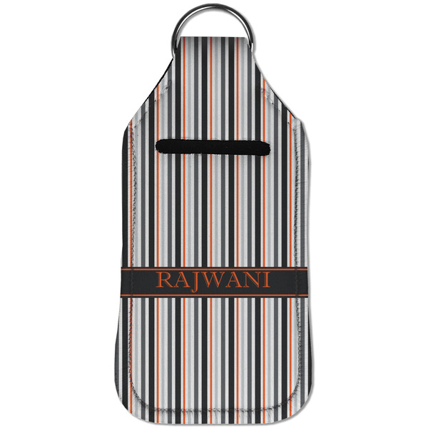 Gray Stripes Sanitizer Holder Keychain - Large (Front)