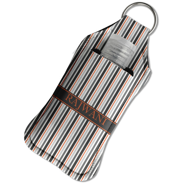 Gray Stripes Sanitizer Holder Keychain - Large in Case