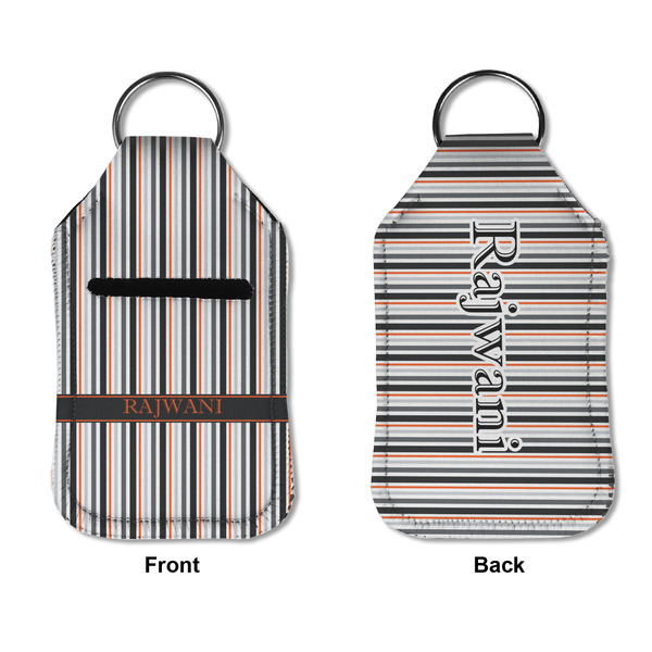 Gray Stripes Sanitizer Holder Keychain - Small APPROVAL (Flat)