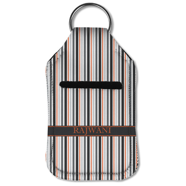 Gray Stripes Sanitizer Holder Keychain - Small (Front Flat)