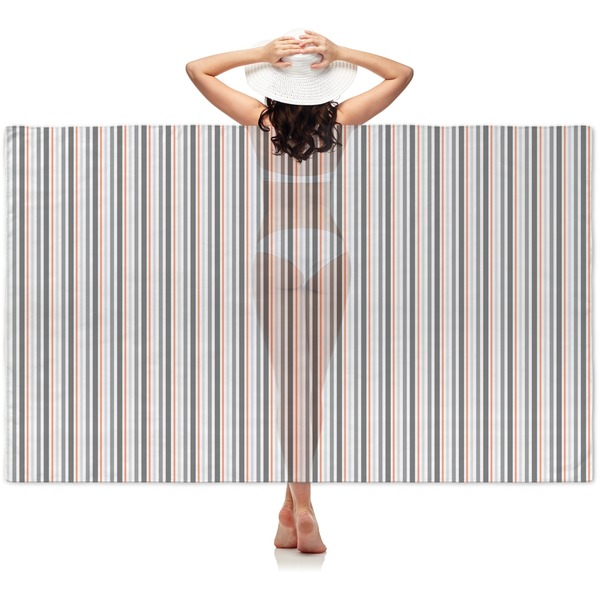 Custom Gray Stripes Sheer Sarong