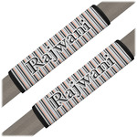 Gray Stripes Seat Belt Covers (Set of 2) (Personalized)