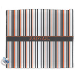 Gray Stripes Security Blanket - Single Sided (Personalized)