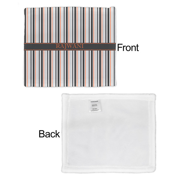 Gray Stripes Security Blanket - Front & White Back View