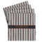 Gray Stripes Set of 4 Sandstone Coasters - Front View