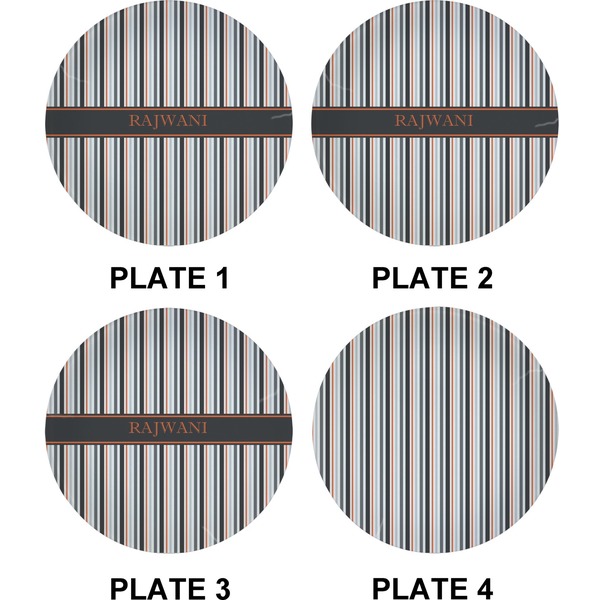 Gray Stripes Set of Appetizer / Dessert Plates (Approval)