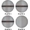 Gray Stripes Set of Lunch / Dinner Plates (Approval)