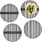 Gray Stripes Set of Lunch / Dinner Plates