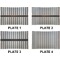Gray Stripes Set of Rectangular Dinner Plates (Approval)