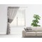 Gray Stripes Sheer Curtain With Window and Rod - in Room Matching Pillow