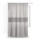 Gray Stripes Sheer Curtain With Window and Rod
