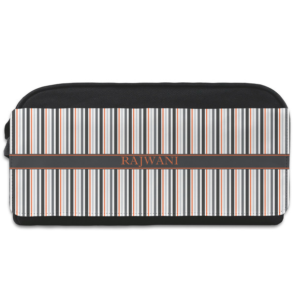 Custom Gray Stripes Shoe Bag (Personalized)