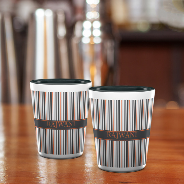 Gray Stripes Shot Glass - Two Tone - LIFESTYLE