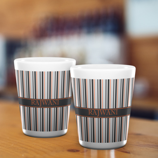 Gray Stripes Shot Glass - White - LIFESTYLE