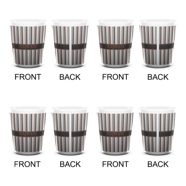 Gray Stripes Shot Glass - White - Set of 4 - APPROVAL